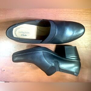 Womens Size 9 Black Clark Slip On Platform